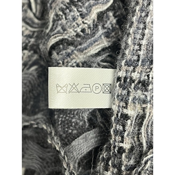 Suntrai of Ireland Wool Scarf Open Weave Gray Black Fringe NWOT *READ* - Picture 10 of 11
